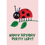 Card - Happy Birthday Pretty Lady by Lucy Maggie Designs