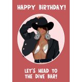 Card – Happy Birthday, Let's Head to the Dive Bar by Lucy Maggie Designs