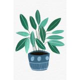 Card - Rubber Fig In A Blue Pot by Mel Armstrong