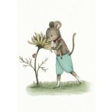 Card - Mouse Smelling Flower by Michelle Pleasance 