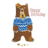 Card - Happy Birthday Bear in a Sweater by Ruth Waters