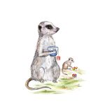 Card - Meerkat Sipping Tea by Tog & Pini