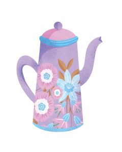 Card - Purple Floral Teapot by Melissa Donne