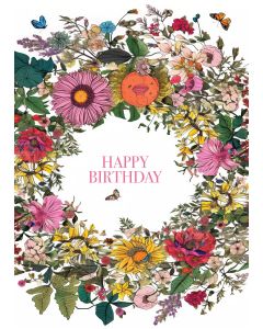 Card -  Happy Birthday Floral Wreath by Studio Nuovo