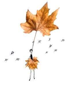 Card - Flying Autumn Leaf by Tricky