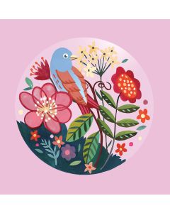 Card - Blue Floral Bird by Daniela Glassop