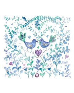 Card - Blue Birds In Vines by Shaney Hyde
