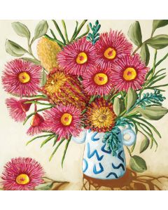 Card - Eucalyptus & Bottle Brush In A Vase by Kate Quinn