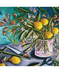 Card - Gumnuts & Lemons In A Vase by Kate Quinn