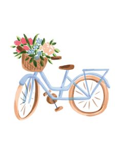 Card - Floral Blue Bike by Sabina Fenn