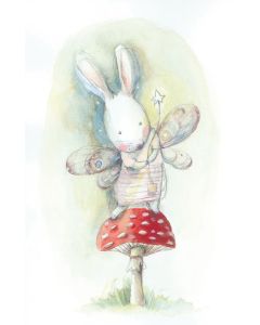 Card - Fairy Rabbit on a Mushroom by Anna Pignataro