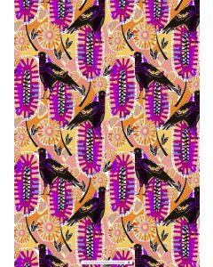 Wrapping Sheets - Floral Magpies by Bronwyn Seedeen