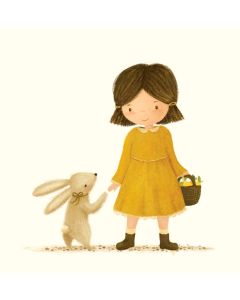 Card - Rabbit & Girl by Caroline McPherson