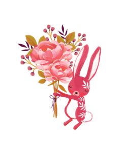 Card - Bunny Gifting Flowers by Deb Hudson