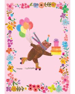Card - Skating Bear by Katherine Herrell