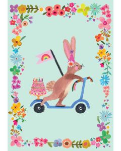 Card - Rabbit on a Scooter by Katherine Herrell