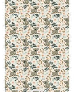 Wrapping Sheets - Floral Koala by Mel Armstrong