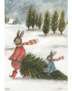 Card - Christmas Tree Shopping by Michelle Pleasance