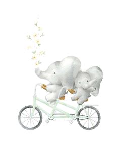 Card - Two Elephants On A Bicycle by Sannadorable 